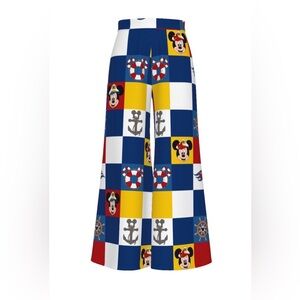 Wild Rich Kids Women’s S Disney Mickey Mouse Nautical Patchwork Wide-Leg Pants